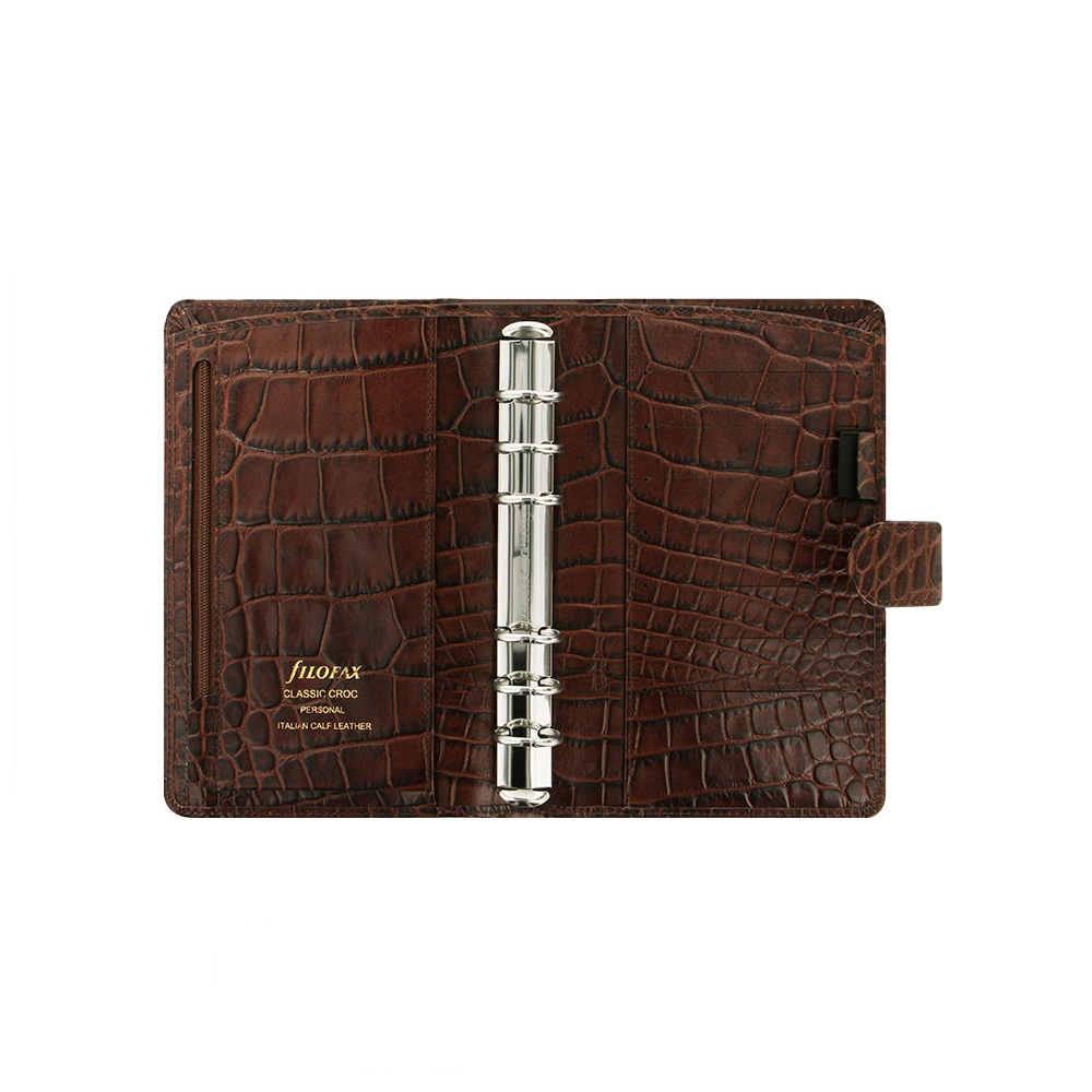 Filofax Classic Croc Chestnut Personal Organizer | Appelboom.com
